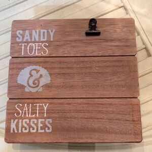 Sandy Toes & Salty Kisses Wooden Beach Sign